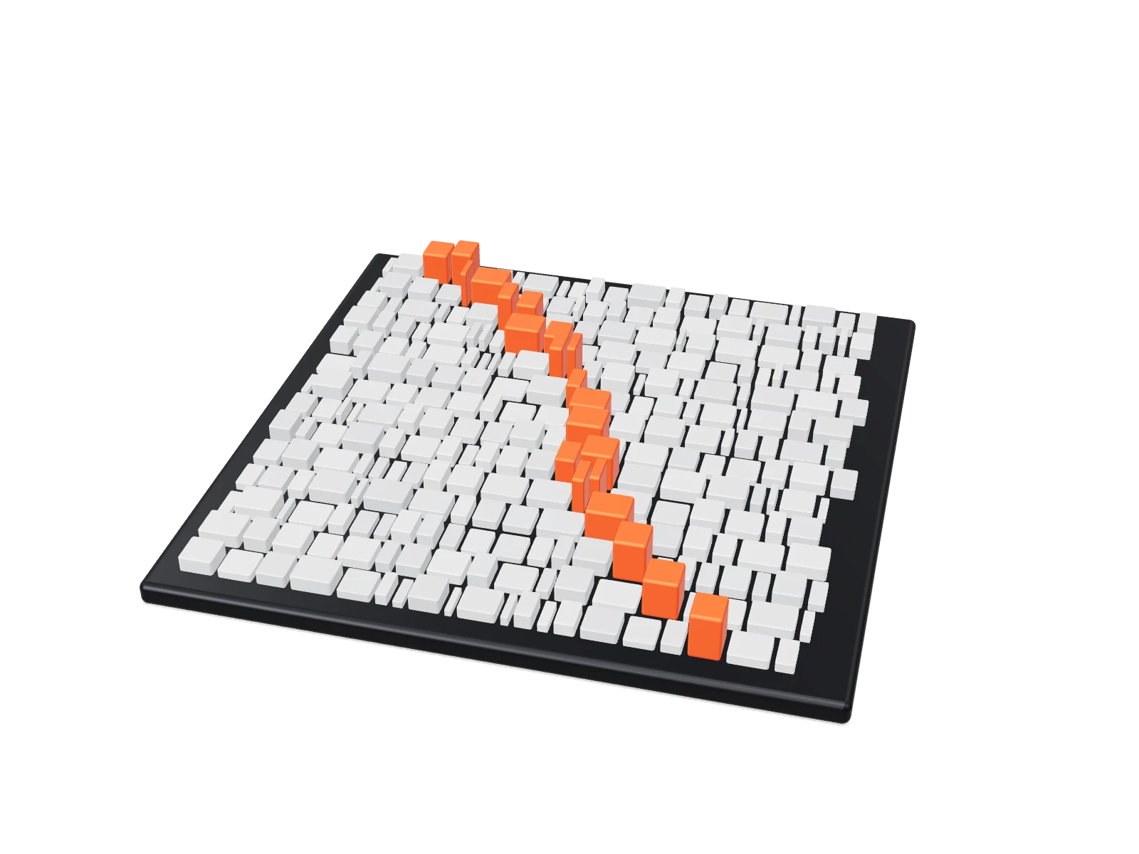Rows of mapped standard cells on a die